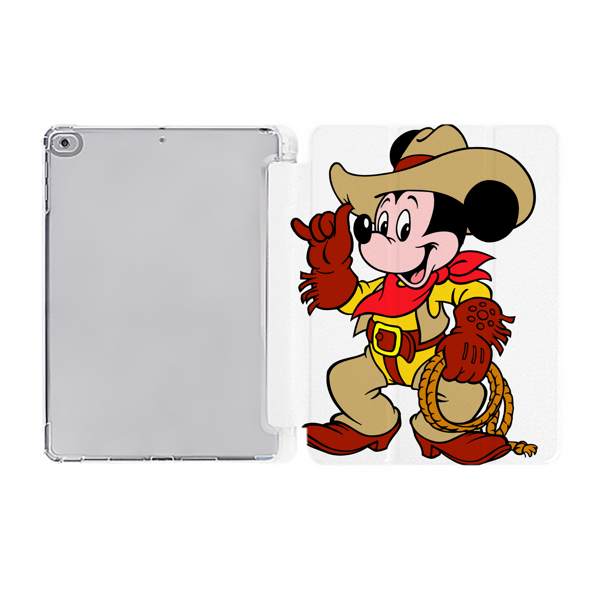（画像用） ミッキーマウス Mickey Mouse IPad ケース ペン収納付き 三つ折りスタンド PUレザー×シリコン 対応機種9.5/10.5/10.9インチ